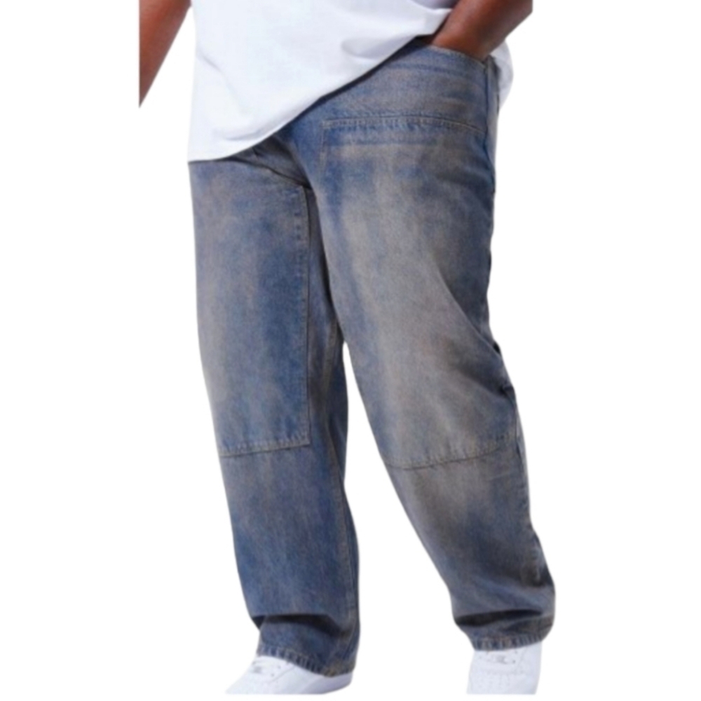 BooHoo Man Antique Blue Relaxed Fit Carpenter Jeans Size 40